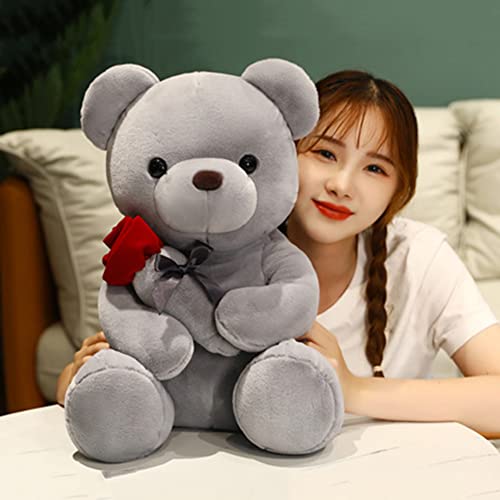 Juguete de Peluche Lindo Muñecas Rose Plush Bear Cojines de Peluche Alivio del estrés Muñeca de Peluche de Dibujos Animados Lindos Juguetes de Osito de Peluche para Cumpleaños San Valentín Regalo