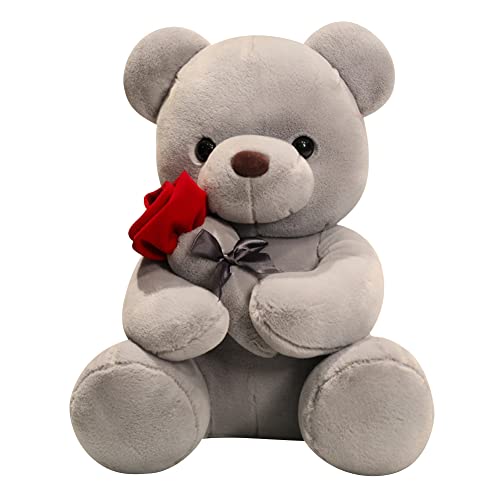 Juguete de Peluche Lindo Muñecas Rose Plush Bear Cojines de Peluche Alivio del estrés Muñeca de Peluche de Dibujos Animados Lindos Juguetes de Osito de Peluche para Cumpleaños San Valentín Regalo