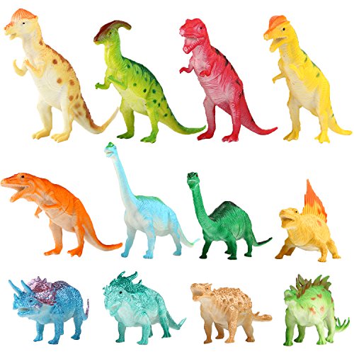 Juguete Grande de Dinosaurio de 7 Pulgadas(12 paquetes), Material Seguro Diversos Dinosaurios Realistas, Dinosaurio de Vinilo Juguetes para Aficionados de Fiestas para la Educación de Bebé Niños