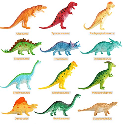 Juguete Grande de Dinosaurio de 7 Pulgadas(12 paquetes), Material Seguro Diversos Dinosaurios Realistas, Dinosaurio de Vinilo Juguetes para Aficionados de Fiestas para la Educación de Bebé Niños