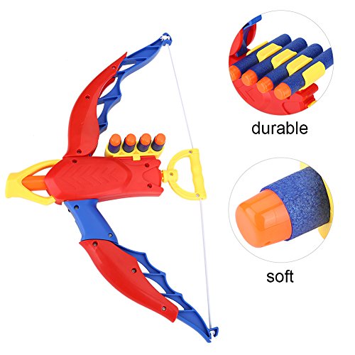 Juguetes de Arco de EVA, Juguete de Arco para Niños, Servicio de Juguete de Tiro con Arco, Juguetes de Tiro con Arco para Niños con 4 Balas para Jugar con Amigos, para Jugar en Interiores Y