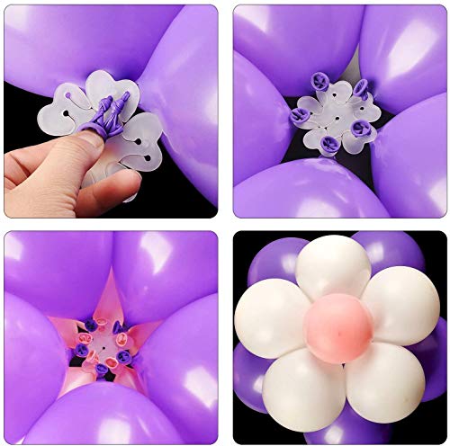 KAHEIGN 41Piezas Kit de Tiras de Decoración de Guirnaldas de Globo Arco Tira de Decoración de Globos Etiqueta de Punto Herramienta de Nudo de Sujeción Clips de Flores Clips de Anillo