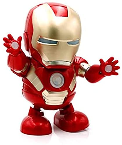 kepos Baile Música Vengadores Iron Man Robot Juguete Linterna LED Tony Stark Ironman Figuras de Acción Juguetes Electrónicos para Niños Regalo Baile Iron Man Dance Hero Robot (Bumblebee)