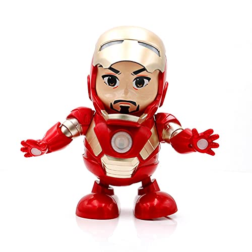 kepos Baile Música Vengadores Iron Man Robot Juguete Linterna LED Tony Stark Ironman Figuras de Acción Juguetes Electrónicos para Niños Regalo Baile Iron Man Dance Hero Robot (Bumblebee)