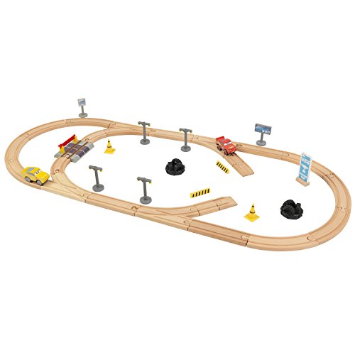 KidKraft 17213 Disney® Pixar Cars 3 Juego de madera Construye Tu Propio Circuito con 57 piezas de juego incluidas