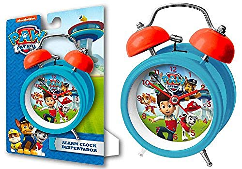 Kids Euroswan Reloj Despertador para Campanas de 9 cm Modelo Paw Patrol, Compuesto, Multicolor, 8x3x6 cm