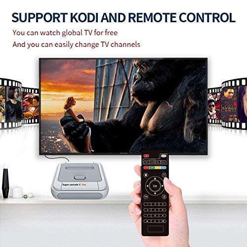 KINMRIS Consola de videojuegos Super Consola X PRO 256G incorporada en más de 50000 juegos, Consola súper retro de juegos para TV 4K compatible con salida HD, compatible con 5 jugadores