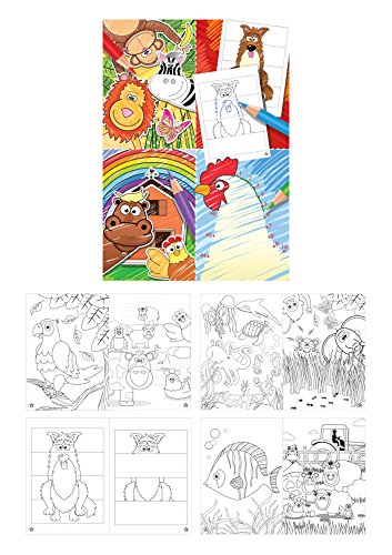 KINPARTY ® - 12 Libros con dibujos para colorear – Para regalos, cumpleaños, piñatas – Arte infantil – Material educativo