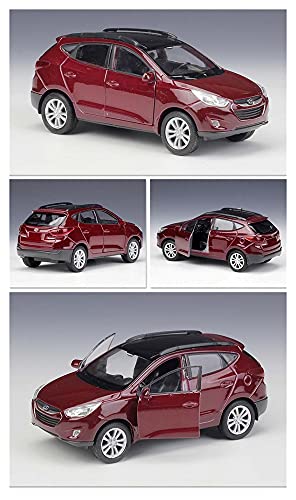 Kit Juguetes Coches Metal Resistente Modelo De Coche Fundido A Escala 1:36 para Hyundai Tucson IX35, Clásico, Simulación, Aleación, Modelo De Juguete, Decoración Maravilloso Regalo (Color : Rojo)