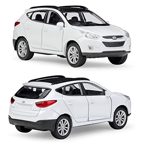 Kit Juguetes Coches Metal Resistente para Hyundai Tucson IX35 1:36 Simulación De Aleación De Fundición A Presión Modelo De Coche Serie De Regalo Niños Maravilloso Regalo (Color : White)