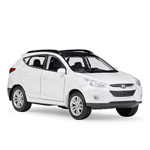 Kit Juguetes Coches Metal Resistente para Hyundai Tucson IX35 1:36 Simulación De Aleación De Fundición A Presión Modelo De Coche Serie De Regalo Niños Maravilloso Regalo (Color : White)