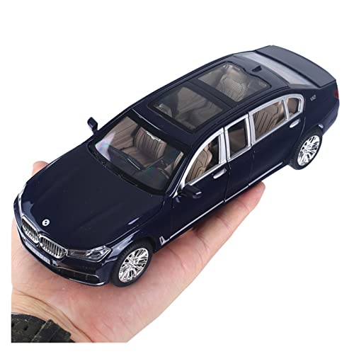 Kits Juguete Modelo Coche Clásico 1:24 For BMW 760 Edición Extendida Aleación Sonido Y Luz 6 Puertas Tire hacia Atrás Modelo De Coche Decoración Regalo Recuerdo Expresión De Amor (Color : 2)