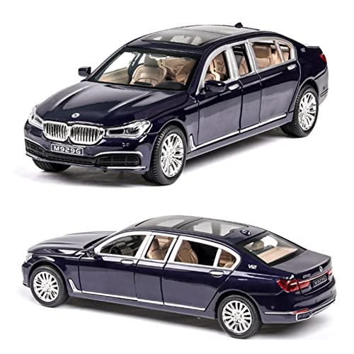 Kits Juguete Modelo Coche Clásico 1:24 For BMW 760 Edición Extendida Aleación Sonido Y Luz 6 Puertas Tire hacia Atrás Modelo De Coche Decoración Regalo Recuerdo Expresión De Amor (Color : 2)