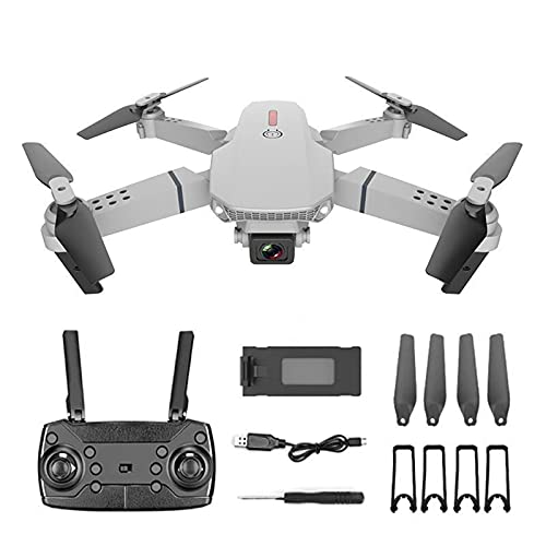 KJWXSGMM Drone GPS Plegable con cámara 4K para Adultos, Cable de Cinta Plegable de Rodadura de 360 ​​Grados, una tecla returnquadcador con Motor sin escobillas, Bolsa de Transporte,Gris,720P Single