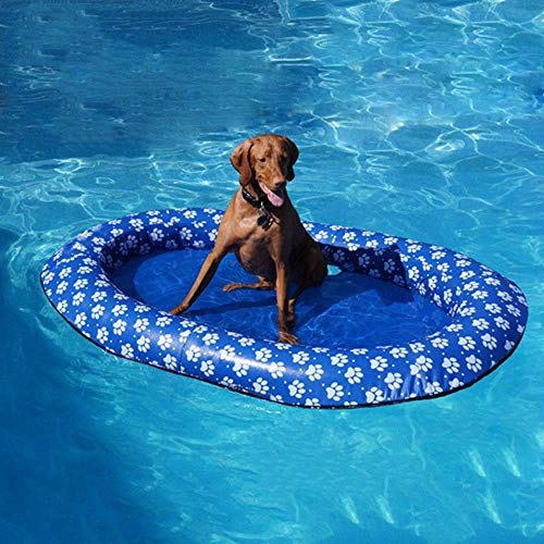 KKAAMYND 140 x 90 cm Flotador Grande Azul Piscina Inflable de la Piscina de flotación del Perrito Flotante balsa de Verano Perro Piscina Juguete Raft (Color : XL)