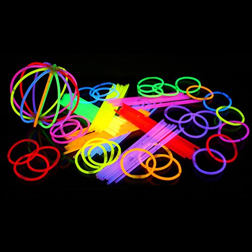 KnickLichter Glowinx - 100 barras luminosas, mexcla de 7 colores, set completo incl. 100 x conectores TopFlex, 2 x conectores triples y 2 x conectores circulares