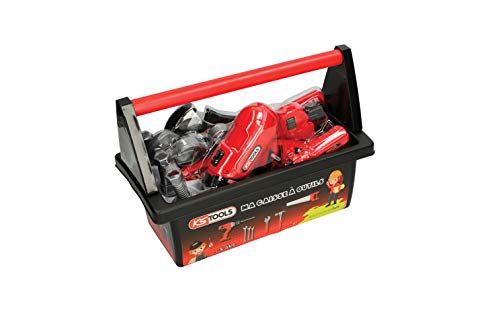 KS TOOLS 100093 Caja de herramientas completa y nomada, juguete de bricolaje de despertar niños. Juego de imitación para una idea de regalo original, de 3 a 8 años, No aplicado