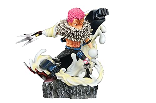 Kurrma One Piece Charlotte Katakuri (5.5in / 14cm) Charlotte Pudding Battle Scene Demon Fruit Power PVC en Caja Modelo de Personaje de Dibujos Animados/Estatua Figura de acción Coleccionables/Deco