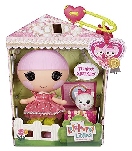 Lalaloopsy Littles Doll Trinket Sparkles con Gatito-Muñeca Princesa de 18cm con Vestido Rosa y Zapatos Removibles-Caja Reutilizable como casa-Edad 3-103 años, Color (577188C3)