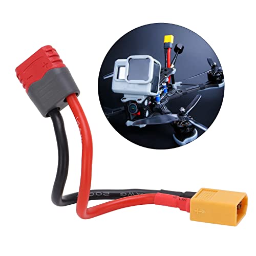 Lantuqib Enchufe en T Hembra a XT60 Macho, 14AWG Cable Adaptador de Batería RC Suave de Alta Resistencia Y Alta Seguridad para Cargador de Batería RC Lipo