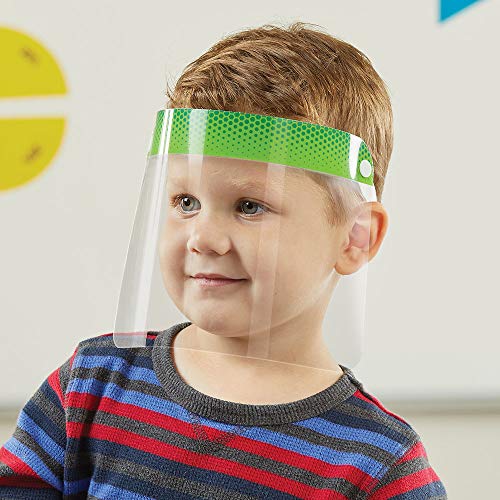 Learning Resources- Set de 5 protección Facial, Pantallas Transparentes y Reutilizables para Proteger la totalidad del Rostro, para niños de 3 a 7 años de Edad, Multicolor (LER4363)