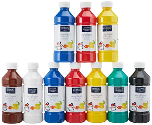 Lefranc & Bourgeois - Pack de acrílico líquido, 10 frascos de 500 ml , color/modelo surtido