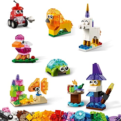 LEGO 11013 Classic Ladrillos Creativos Transparentes Juego de Construcción con Figuras de Animales + LEGO 11010 Classic Base Blanca, Juego de Construcción para Niños a Partir de 4 años