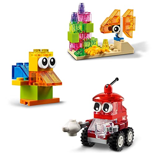 LEGO 11013 Classic Ladrillos Creativos Transparentes Juego de Construcción con Figuras de Animales + LEGO 11010 Classic Base Blanca, Juego de Construcción para Niños a Partir de 4 años