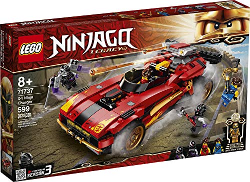 LEGO NINJAGO Legacy X-1 Ninja Charger 71737 Kit de construcción de juguete Ninja con motocicleta y minifiguras coleccionables, nuevo 2021 (599 piezas)