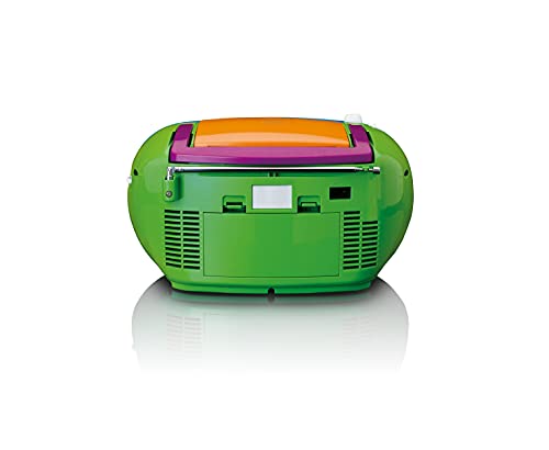 Lenco SCD-971 - Radio Infantil con Reproductor de CD y Reproductor de CD (Reproductor de Casete, Altavoz estéreo, Conector para Auriculares, Memoria de Pista), Multicolor