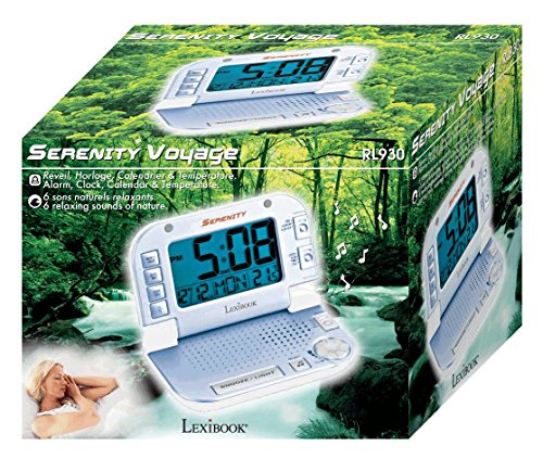 LEXIBOOK- Serenity Despertador Digital De Viaje, Color Blanco, 10.8 X 7.5 X 2.6 Cm (RL930)