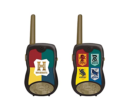 LEXIBOOK Warner Harry Potter Walkie-talkies, Pinza para Colgar del cinturón, 2 Canales, batería, para Niños, Negro/Oro