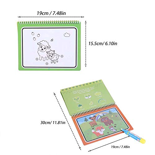 Libro de Dibujo acu¨¢tico, Libro port¨¢til Colorear con Agua m¨¢gica port¨¢til l¨¢piz m¨¢gico Libro Dibujo con Agua ni?os peque?os Regalo Juguete ni?os(Granja)