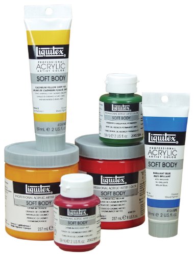 Liquitex - Pintura acrílica Soft Body (Cuerpo fluido), 946 ml, Rojo naftol carmesí