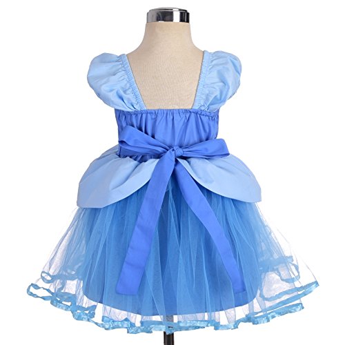 Lito Angels Disfraz de Princesa Cenicienta Vestido Tul para Bebé Niñas Talla 18-24 Meses, Azul