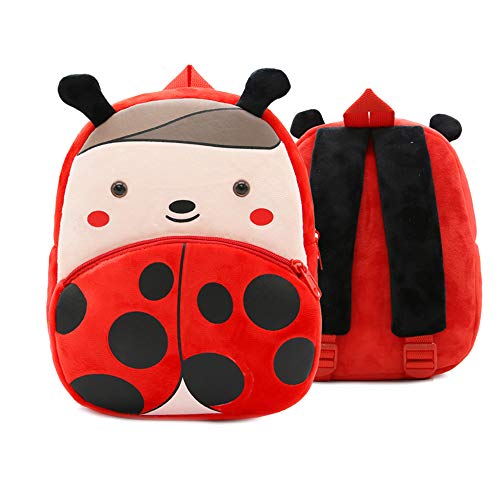 Litthing Mochila Infantil Peluche Escuela Bolsa de Dibujos Animados para Niña y Niño 1-4 Años-Mariquita