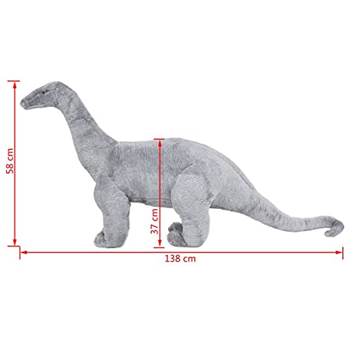 LONGMHKO Dinosaurio Brachiosaurus de Peluche de pie Gris XXL Dimensiones: 138 x 58 cm (Longitud x Altura)