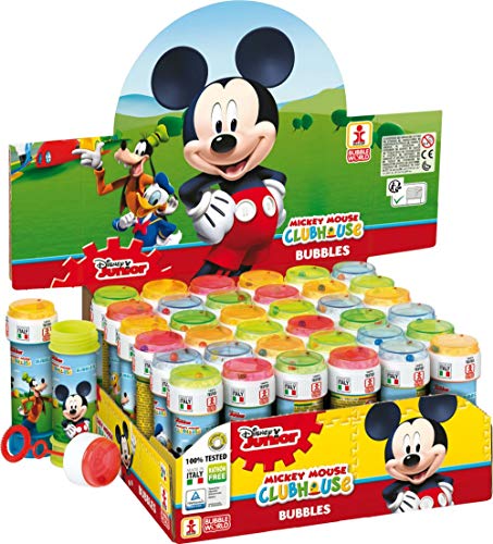 Lote de 20 Divertidos Pomperos de Jabón Infantiles"Mickey Mouse Disney". Regalos y Recuerdos Originales. Juegos y Juguetes. Detalles de Bodas, Comuniones, Bautizos y Eventos.