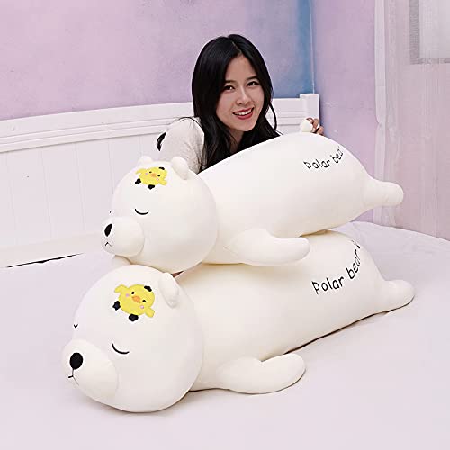 Lulihhhh 40-100cm Creativo Lindo Oso Blanco muñeco de Peluche de Juguete para niñas Regalos Ragdoll muñeca Cama Almohada Grande Blanco 80cm