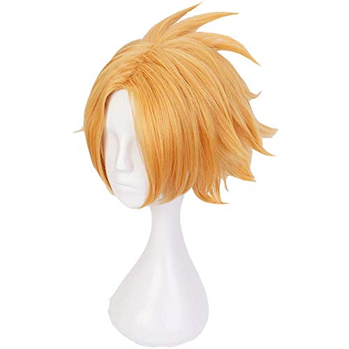 LZT Corto Dorado Rubio Anime Cosplay Peluca para My Hero Academia Denki Kaminari peluca sint¡§?tica con casquillo de peluca gratis