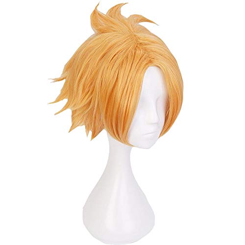 LZT Corto Dorado Rubio Anime Cosplay Peluca para My Hero Academia Denki Kaminari peluca sint¡§?tica con casquillo de peluca gratis