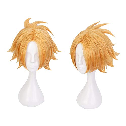 LZT Corto Dorado Rubio Anime Cosplay Peluca para My Hero Academia Denki Kaminari peluca sint¡§?tica con casquillo de peluca gratis