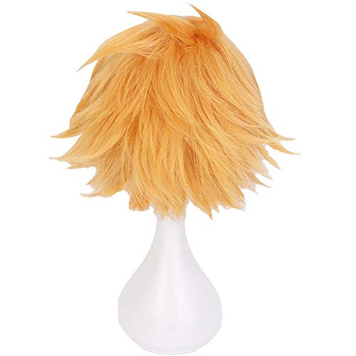 LZT Corto Dorado Rubio Anime Cosplay Peluca para My Hero Academia Denki Kaminari peluca sint¡§?tica con casquillo de peluca gratis