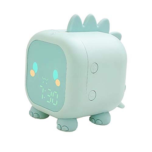 MagiDeal Reloj Despertador para Niños, Reloj Electrónico Creativo para Niños, Pequeño Reloj Despertador de Dinosaurio Dibujos Animados, Luz de Noche- Verde