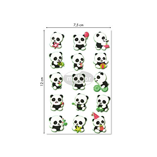 Maildor CY016O - Un sachet de gommettes 3D Cooky 1 planche 7,5x12cm, Panda (15 stickers)