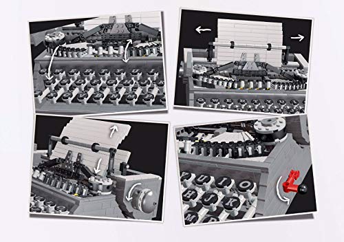 Maquina de escritura manual clásica, 1503 piezas, vintage, mecánica, bloques de construcción, bloques de construcción DIY MOC, modelo coleccionable, juguete de construcción compatible con Lego