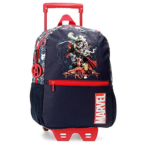 Marvel Los Vengadores Avengers Team Mochila con Carro Azul 25x32x12 cms Poliéster 9,6L