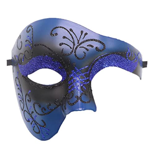 Máscara de máscara de media cara para hombre, máscara de Navidad de Halloween para fiestas de Mardi Gras, carnavales, bodas, fiestas de cosplay