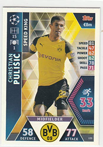 Match Attax Champions League 2018/19 Pulisic Speed King Tarjeta Comercial