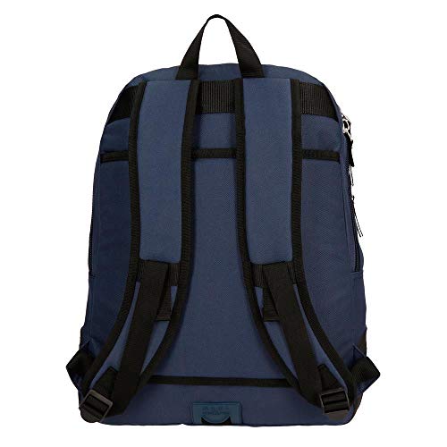 Maui & Sons Shaka Mochila adaptable doble compartimento + estuche escolar, color Azul Marino